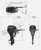 Лодочный мотор Tohatsu MFS15C S 15 л.с. четырехтактный