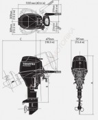 Лодочный мотор Tohatsu MFS30C EPTS 30 л.с. четырехтактный