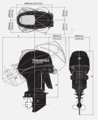 Лодочный мотор Tohatsu MFS40A ETS 40 л.с. четырехтактный