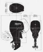 Лодочный мотор Tohatsu BFT115A LU 115 л.с. четырехтактный