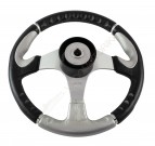 Рулевое колесо ORION обод черно-серебристый, спицы серебряные д. 355 мм Volanti Luisi